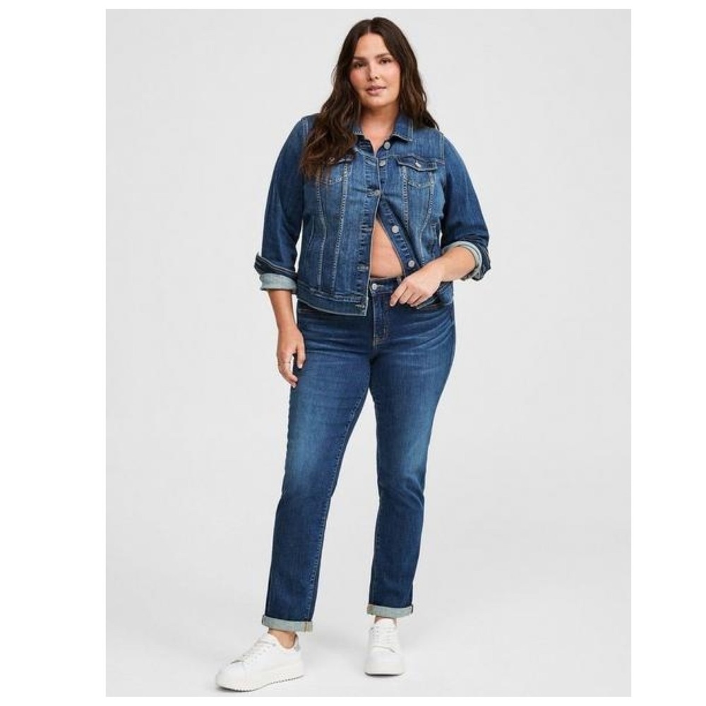 Torrid Perfect Boyfriend ankle vintage stretchβ jeans Size 18T Tall blue